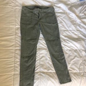 army green skinny jeans